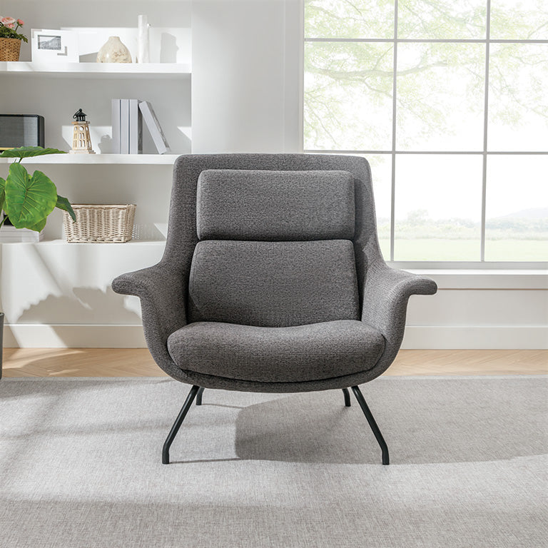 ARA - OSP Adria Armchair w/ Charcoal Grey Fabric & Black Metal Legs