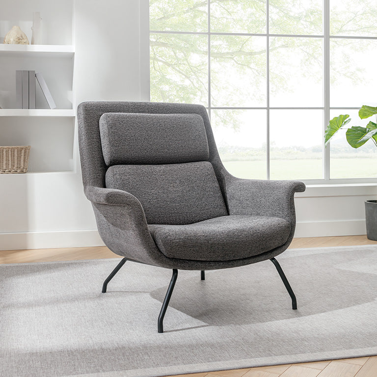 ARA - OSP Adria Armchair w/ Charcoal Grey Fabric & Black Metal Legs