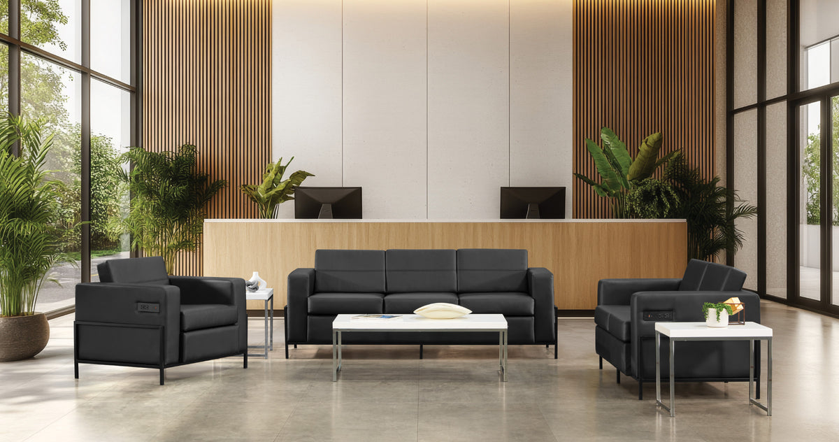 ARCT52 - Arctic Executive Lounge Loveseat with USB Charging by Office Star Products