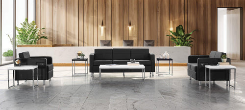 ATL52 - Atlantic Love Seat with Power Charging Station by Office Star