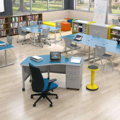 91785 -Avid Instructor Teacher's Desk, Platinum Base by Mooreco