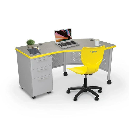 91785 -Avid Instructor Teacher's Desk, Platinum Base by Mooreco