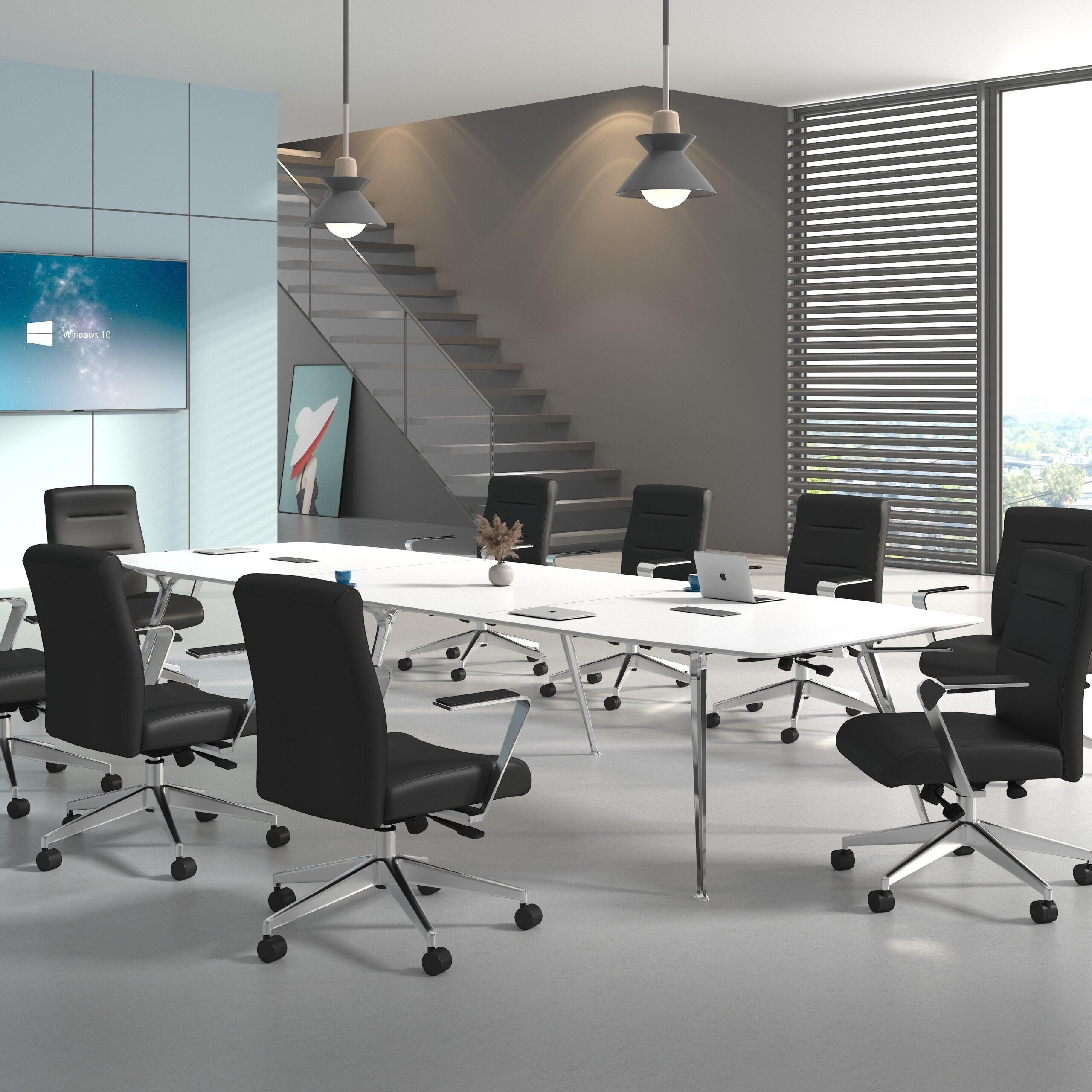 B8886AL - Modern Conference Chair with Aluminum Arm & Base by Boss