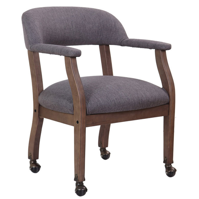 B9545DW-SG - Modern Captain’s Guest, Accent or Dining Chair with Casters by Boss