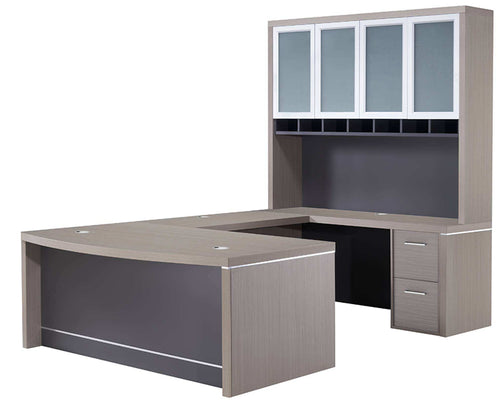 BA102UBTH - Bravo Executive 'U' Shape Bow Top Desk w/Hutch by Everforest