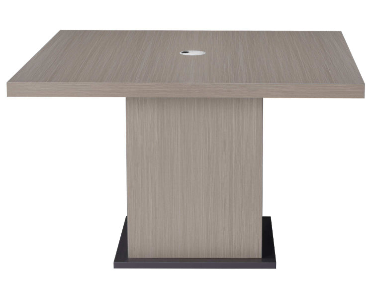 BA404 Bravo modern conference table with black conference chairs in a boardroom