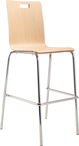 BCS21 - National Public Seating 4 Pack Stackable Bushwick Bentwood Café Stool