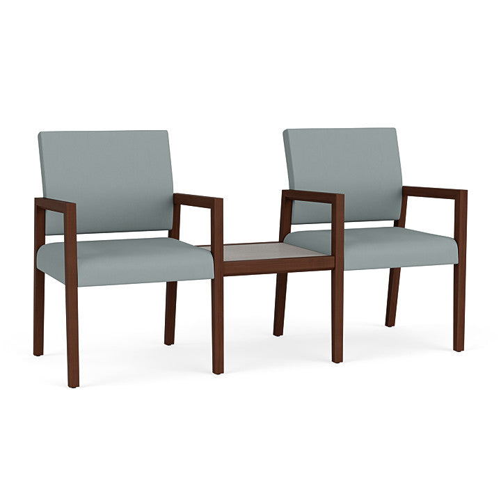 BK2201 - Brooklyn Series 2 Reception Chairs w/ Connecting Table by Lesro