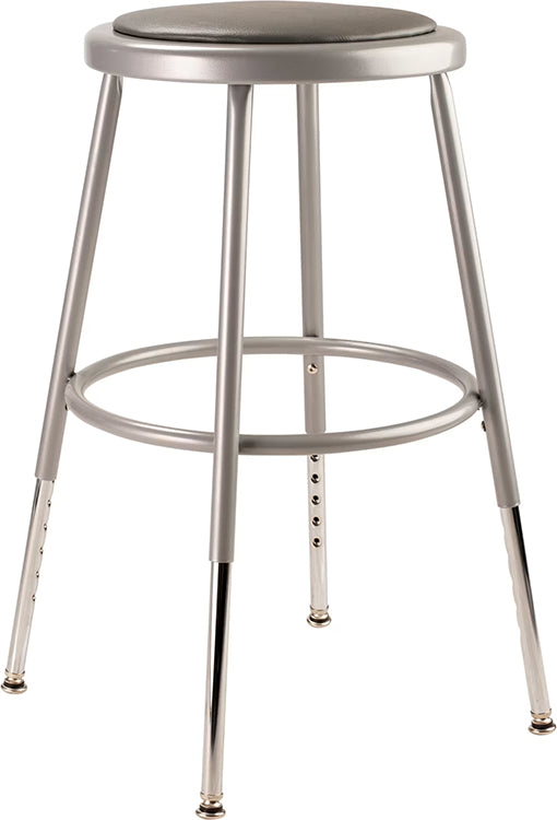 6418H - 5 pack Heavy Duty Vinyl Padded Steel Adjustable Height Stool 18"H by NPS