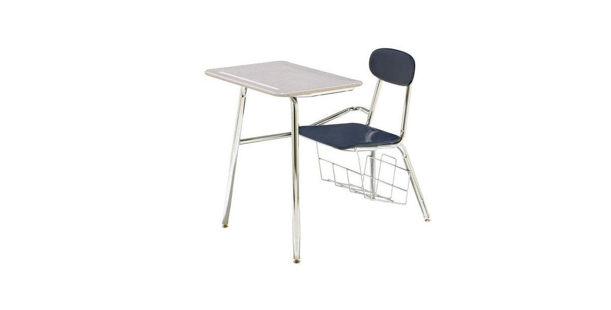 Scholarcraft combo student desk with book basket