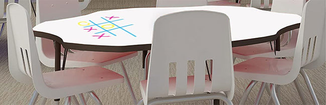 A48DE-OCT Octagon Shape Deluxe Dry Erase White MarkerBoard Top Activity Table by Correll