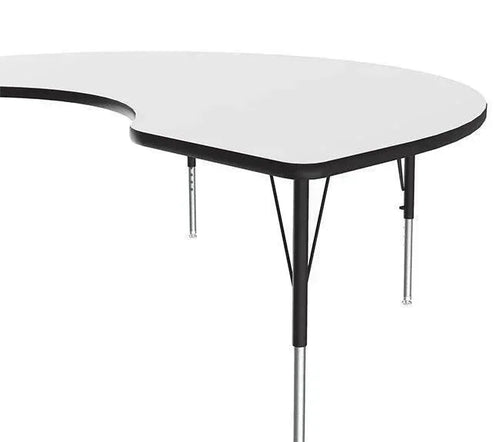 A4872DE-KID Kidney Shape Deluxe Dry Erase White MarkerBoard Top Activity Table by Correll