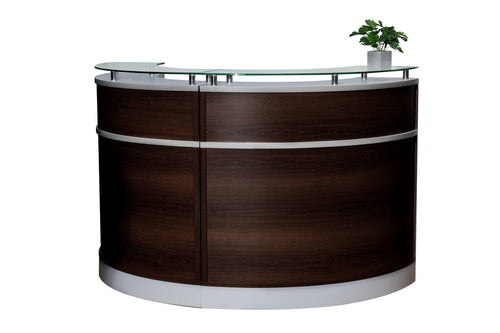 RCN3132C - Cosmo Collection Glass Top Round Reception Desk by Office Source