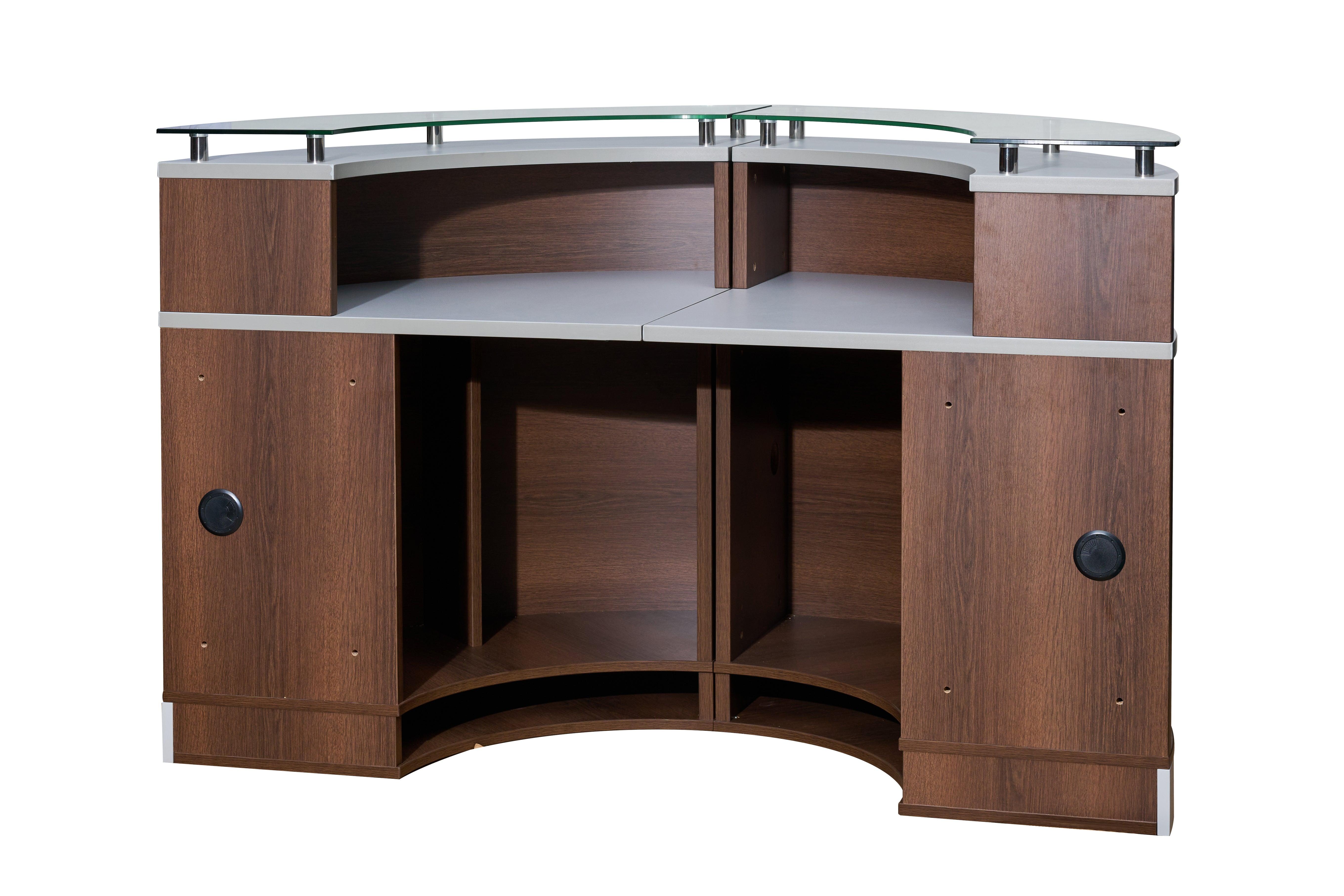 RCN3132C - Cosmo Collection Glass Top Round Reception Desk by Office Source