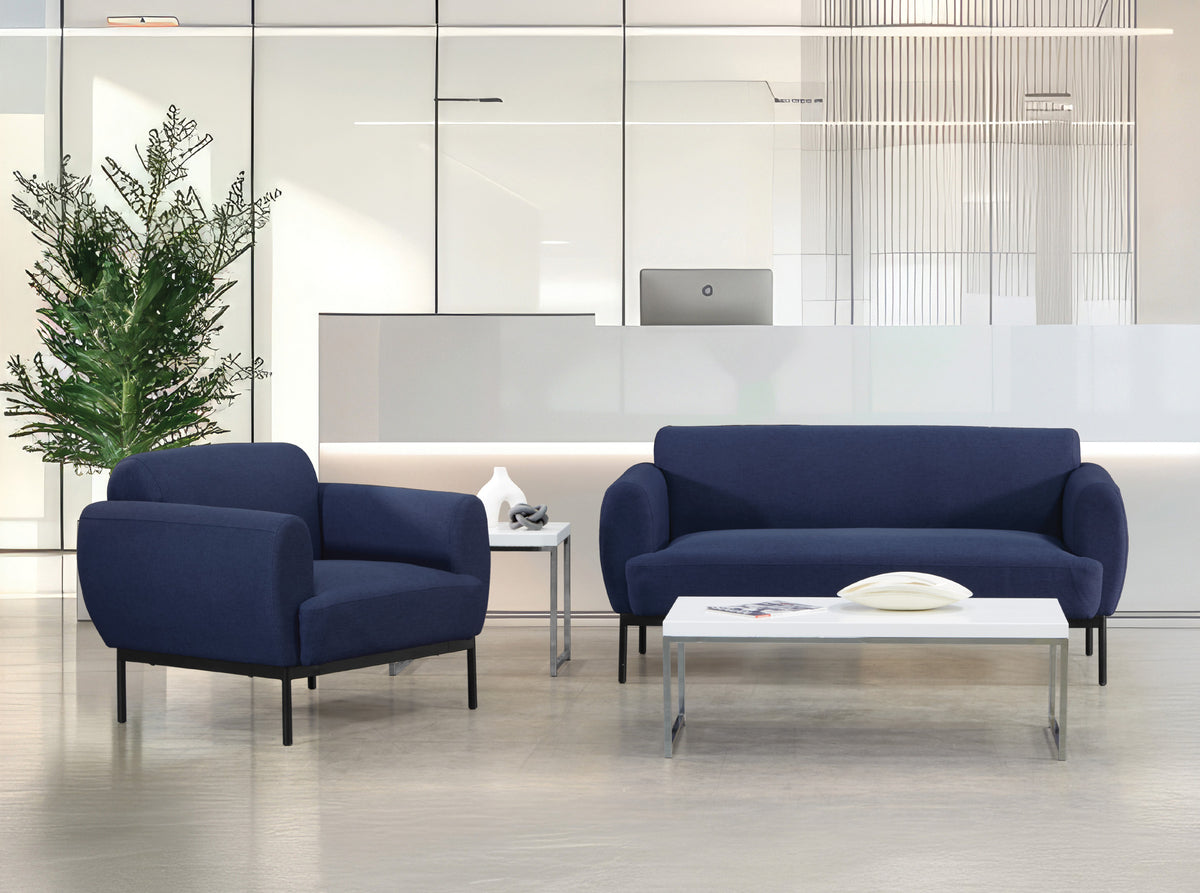 DTL51 Delta Modern Lounge Armchair w/ Black Metal Legs