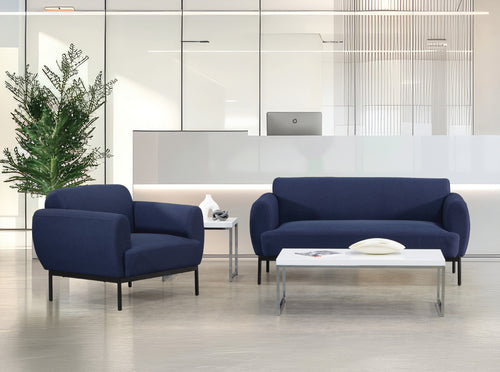 DTL51 Delta Modern Lounge Armchair w/ Black Metal Legs