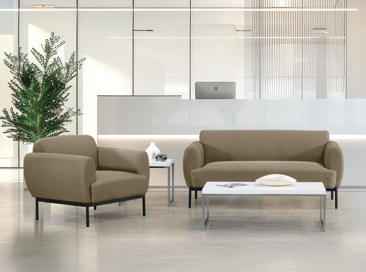DTL53 Delta Modern Lounge Sofa w/ Black Metal Legs by Office Star Products
