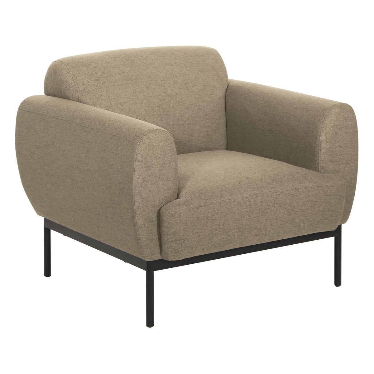 DTL51 Delta Modern Lounge Armchair w/ Black Metal Legs