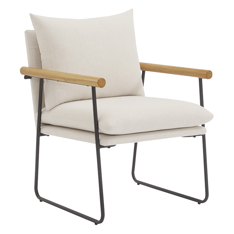 DTN - Dutton Armchair w/ Natural Finish Arms & Black Metal Frame by OSP