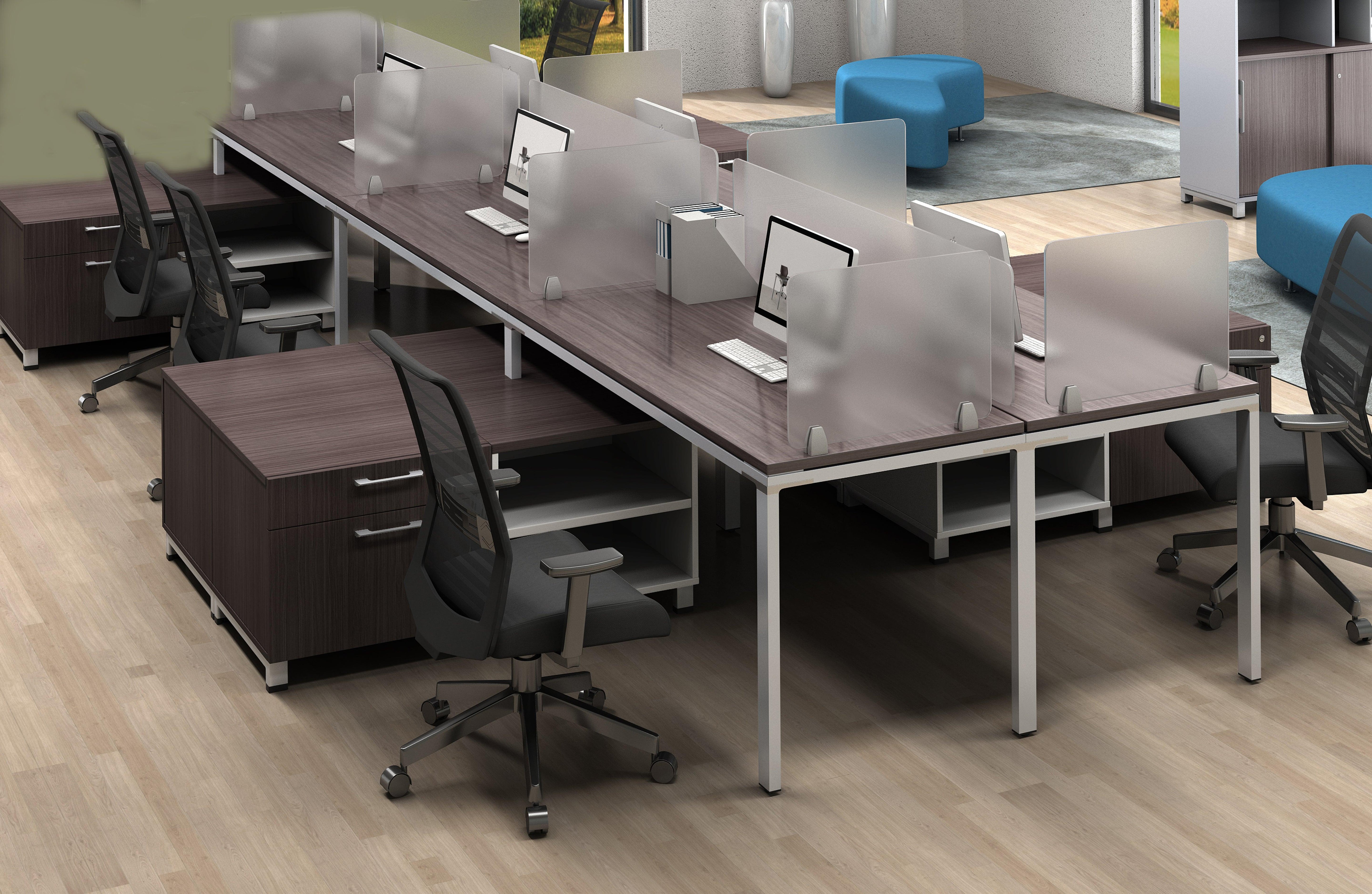 SGSD022 - Simple System 6 Person Benching Workstations w/ Storage Returns