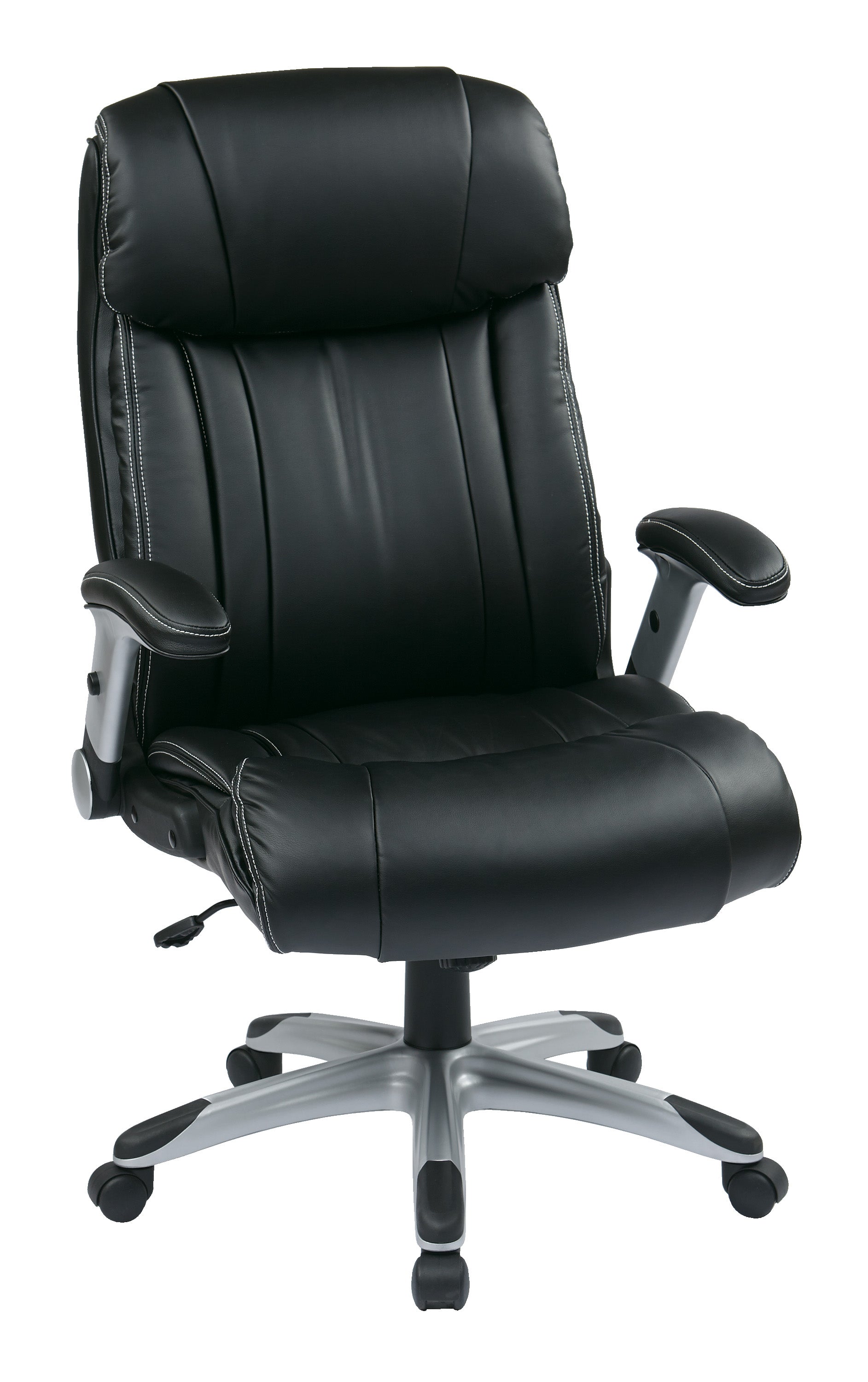 ECH38665A - Executive Bonded Leather Chair, Adjustable Padded Flip Arms by OSP