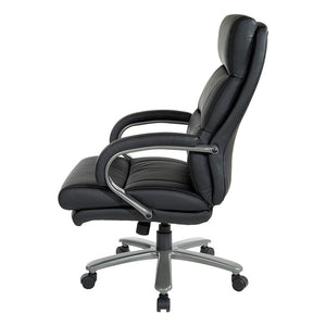 ECH95297BT - Big & Tall Executive Chair w/ Padded Loop Arms & Titanium Base by Office Star