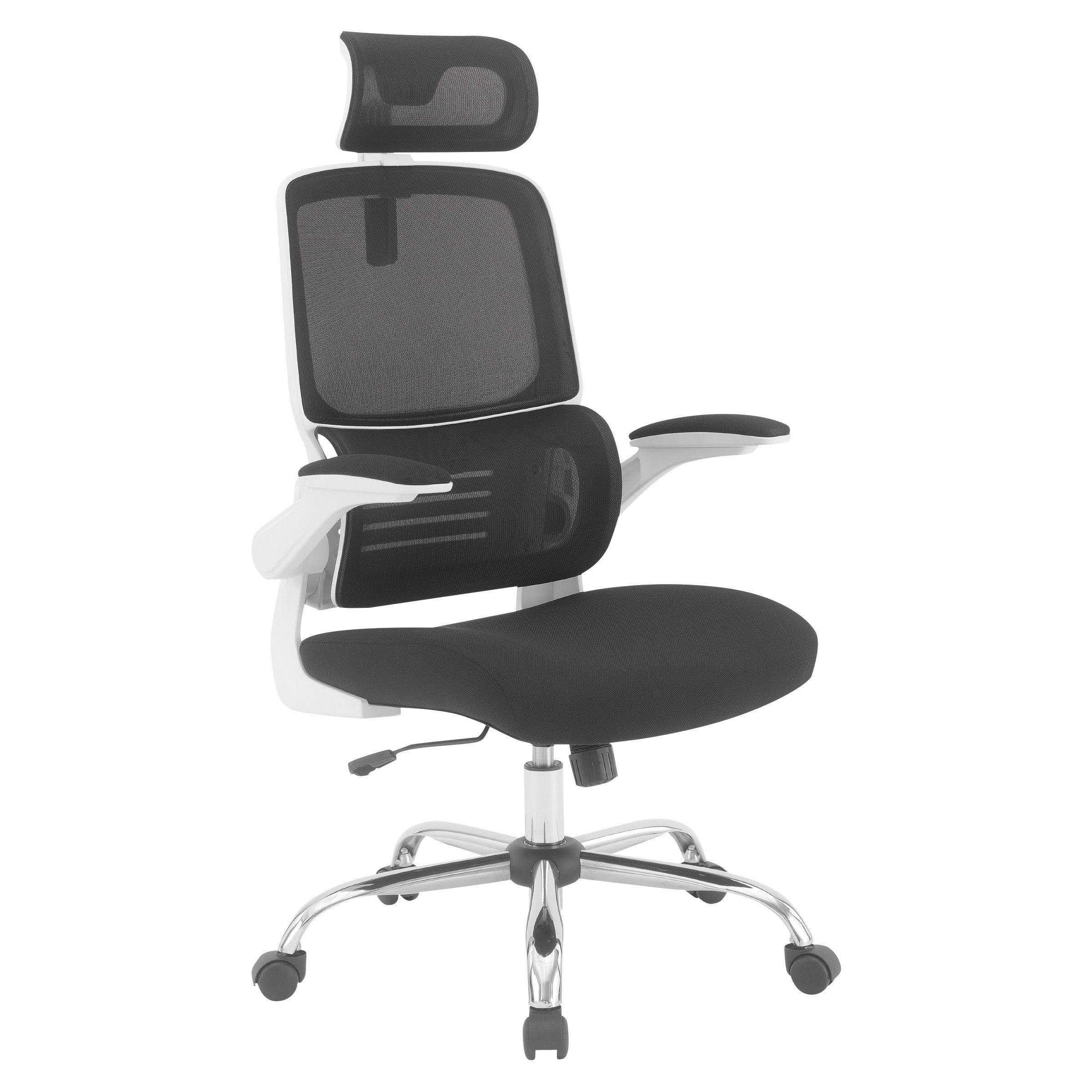 EMW60020CHR - Mesh Back Manager's Chair with White Frame & Adjustable Headrest