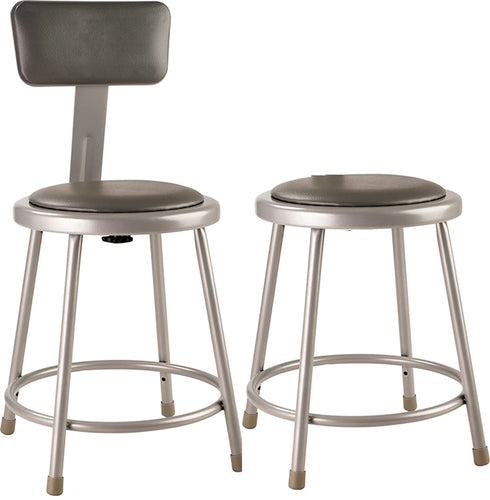 6418 - 5 pack Heavy Duty Steel Stool Vinyl Padded Seat 18