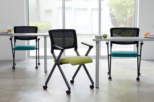 FC8487 - Nesting/Folding Chair w/ Breathable Mesh Back & Titanium Frame (2-pack)