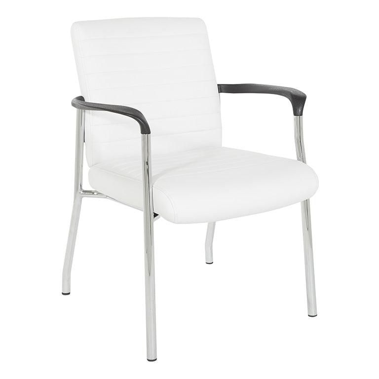 FL38610C - Modern Faux Leather Guest Chair w/ Chrome Frame