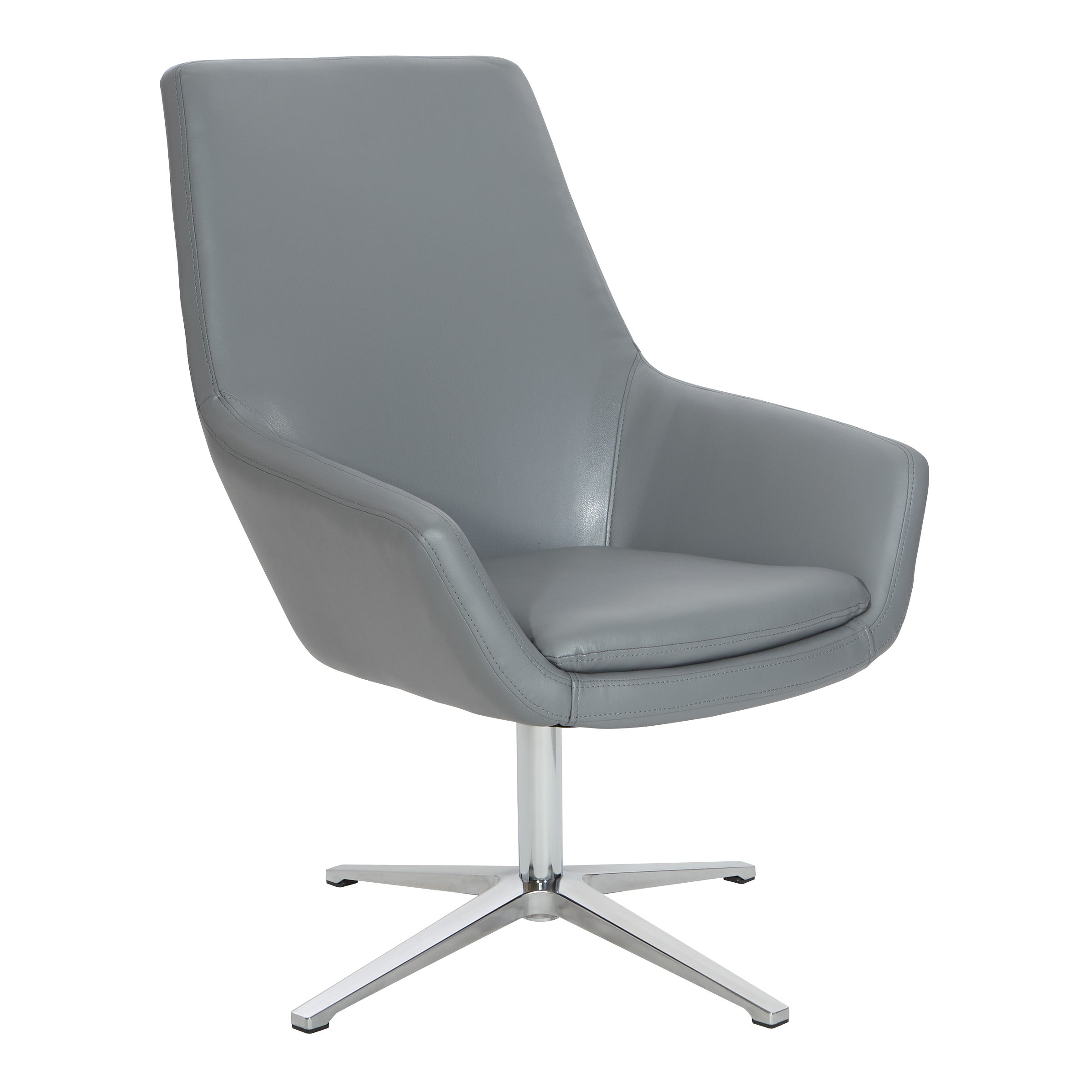 FL80228AL - Modern Scoop Design Lounge Chair with Aluminum Finish Base by OSP