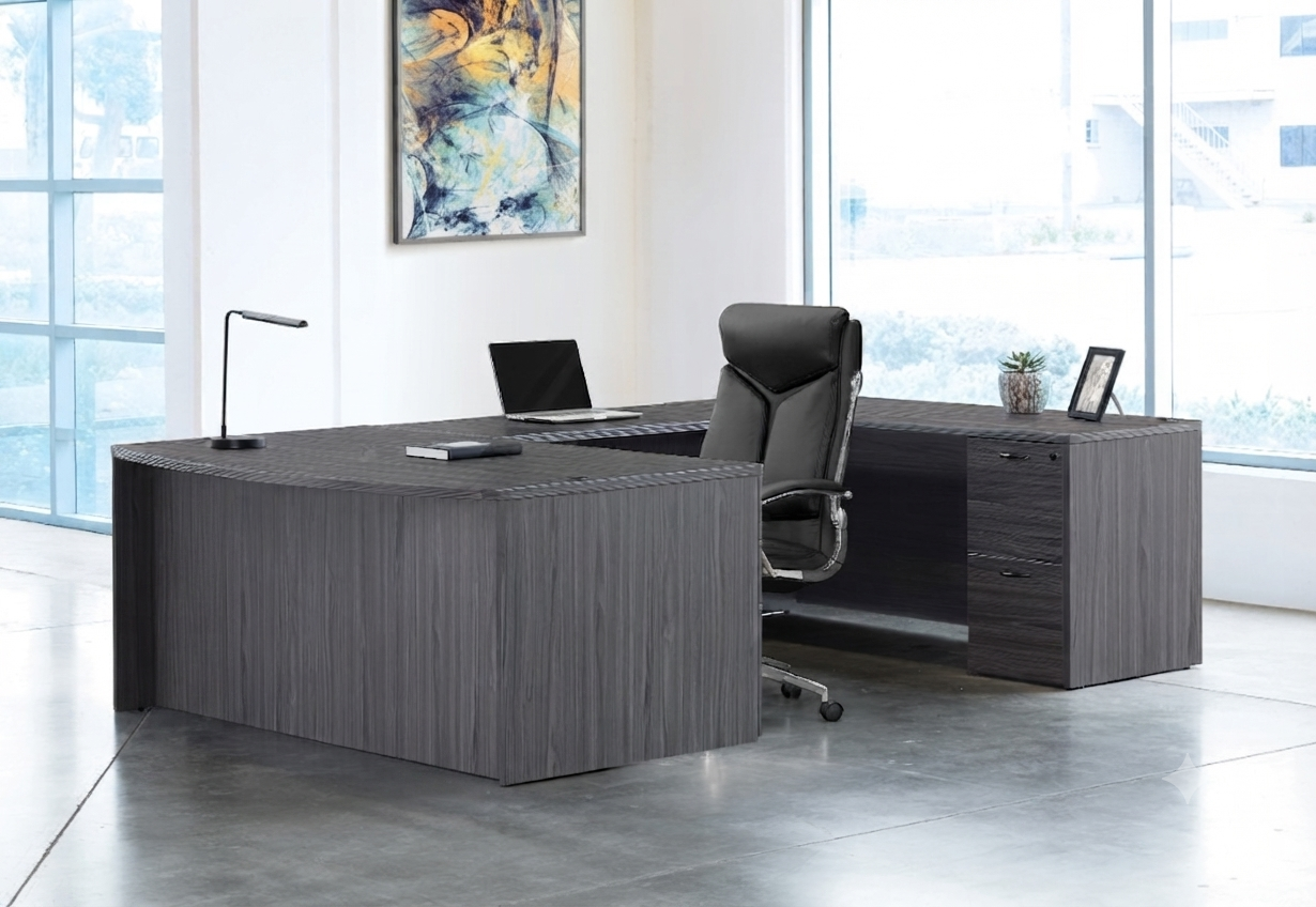 OSP Napa Executive U shaped office desk in Slate Grey