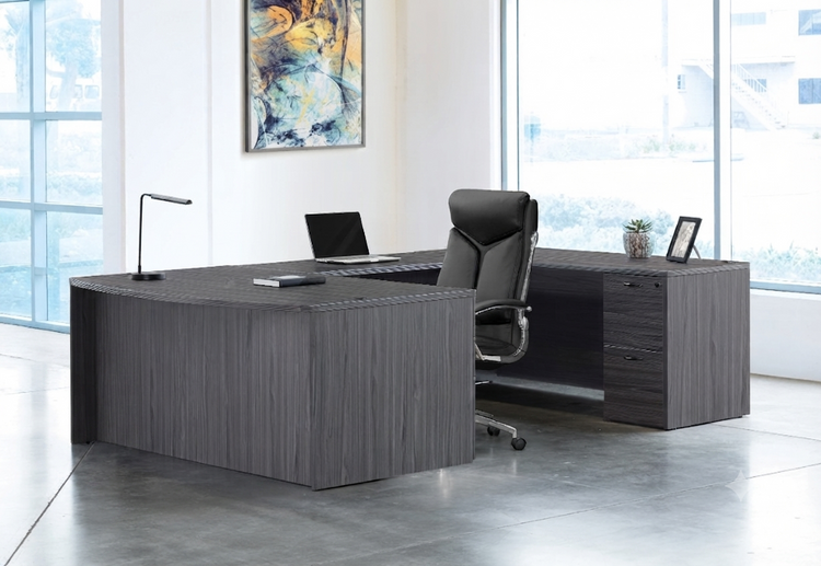 OSP Napa Executive U shaped office desk in Slate Grey