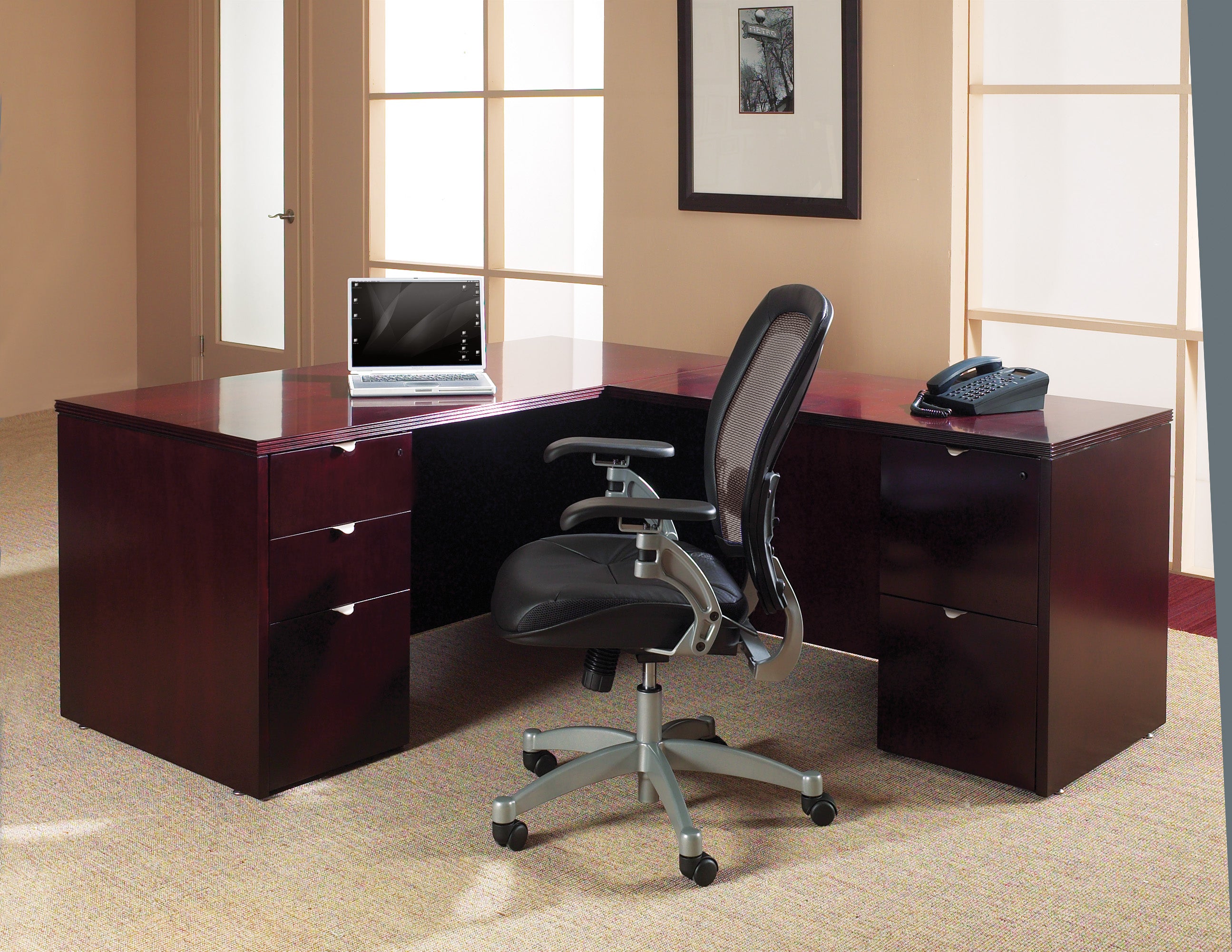 KEN-TYP9 - Kenwood Executive L Shaped Office Desk by Office Star
