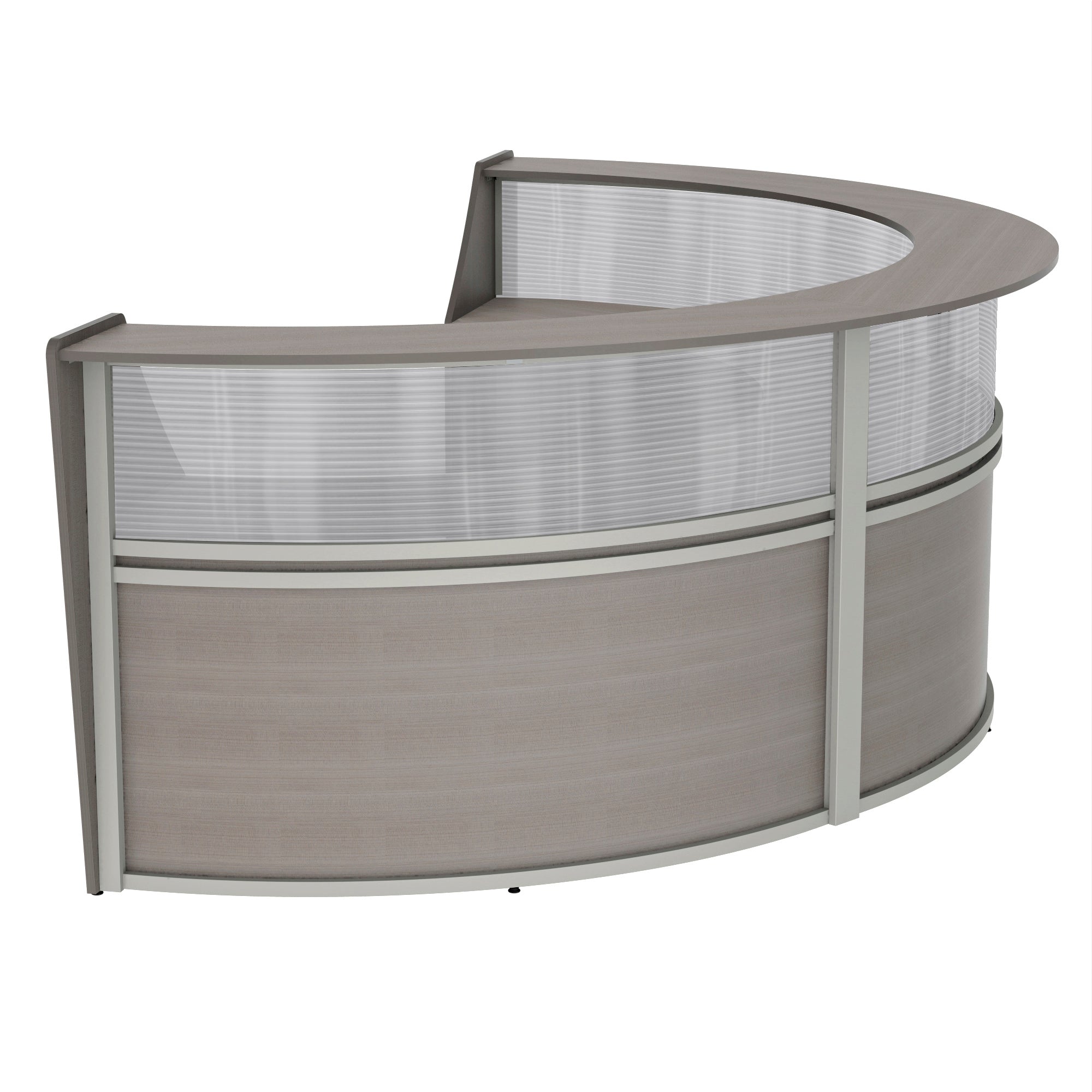 ZU317 - Curved Reception Desk w/Acrylic Panel, Triple Unit by Linea Italia