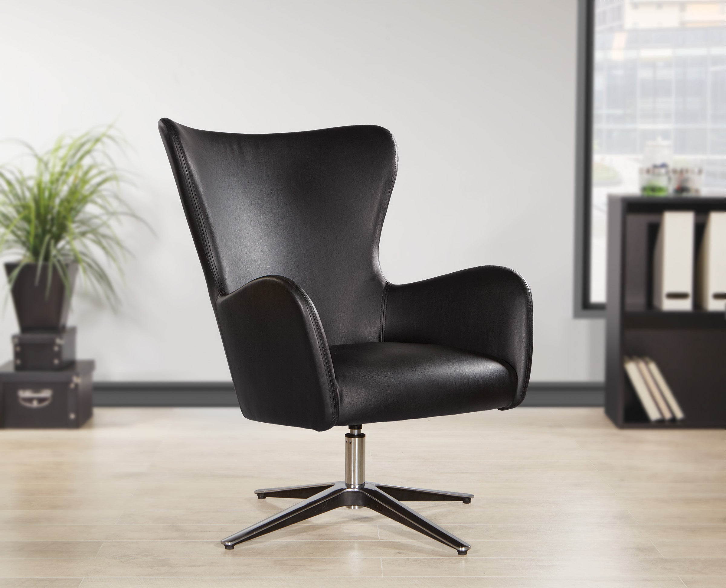 LS5387AL - Modern Oversized Swivel Lounge Chair with Aluminum Base by OSP