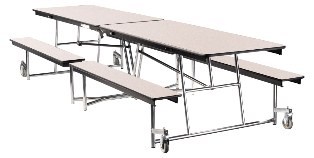 MTFB10 - Mobile 10' Rectangle Fixed Bench Table by NPS