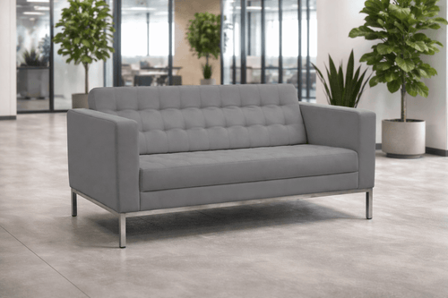 CD-PIAZZA2W Corp Design Piazza Modern Tufted Leather Loveseat Sofa