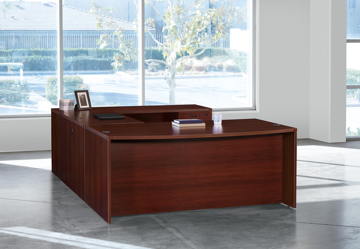 OSP Napa Executive U shaped office desk in Cherry