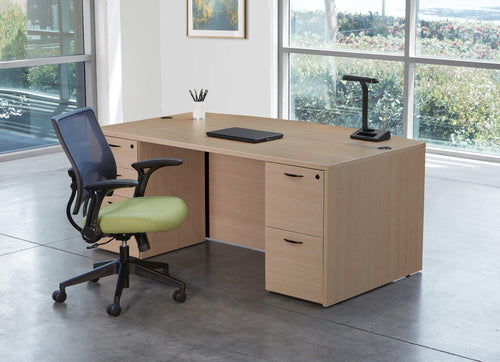 NAPTYP1 - Napa Double Pedestal Desk, Bow Front  by OSP