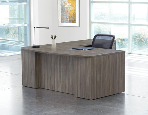 NAPTYP208 - Napa 'L' Shape Bow Top Step-Front Desk by OSP