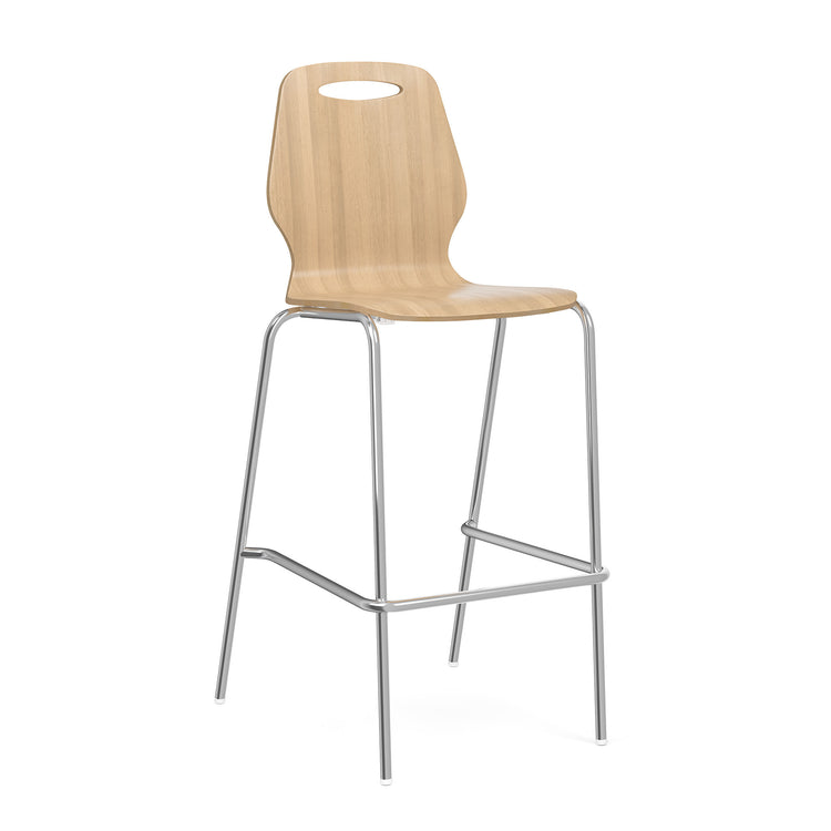OSST7004 - OfficeSource Shay Hourglass Bentwood Bar Height Café Stool - Set of 2