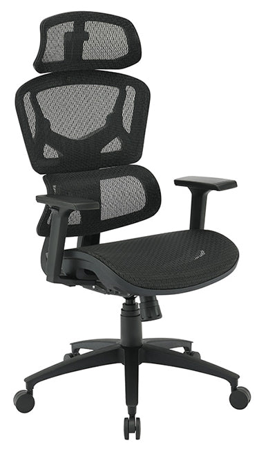 EM98958HR - Mesh Back Fabric Seat w/Headrest Manager's Chair by Office Star