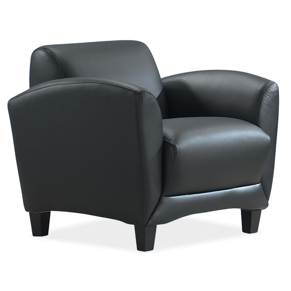 OSRL3021L - Manhattan Leather Club Chair with Wood Legs by Office Source