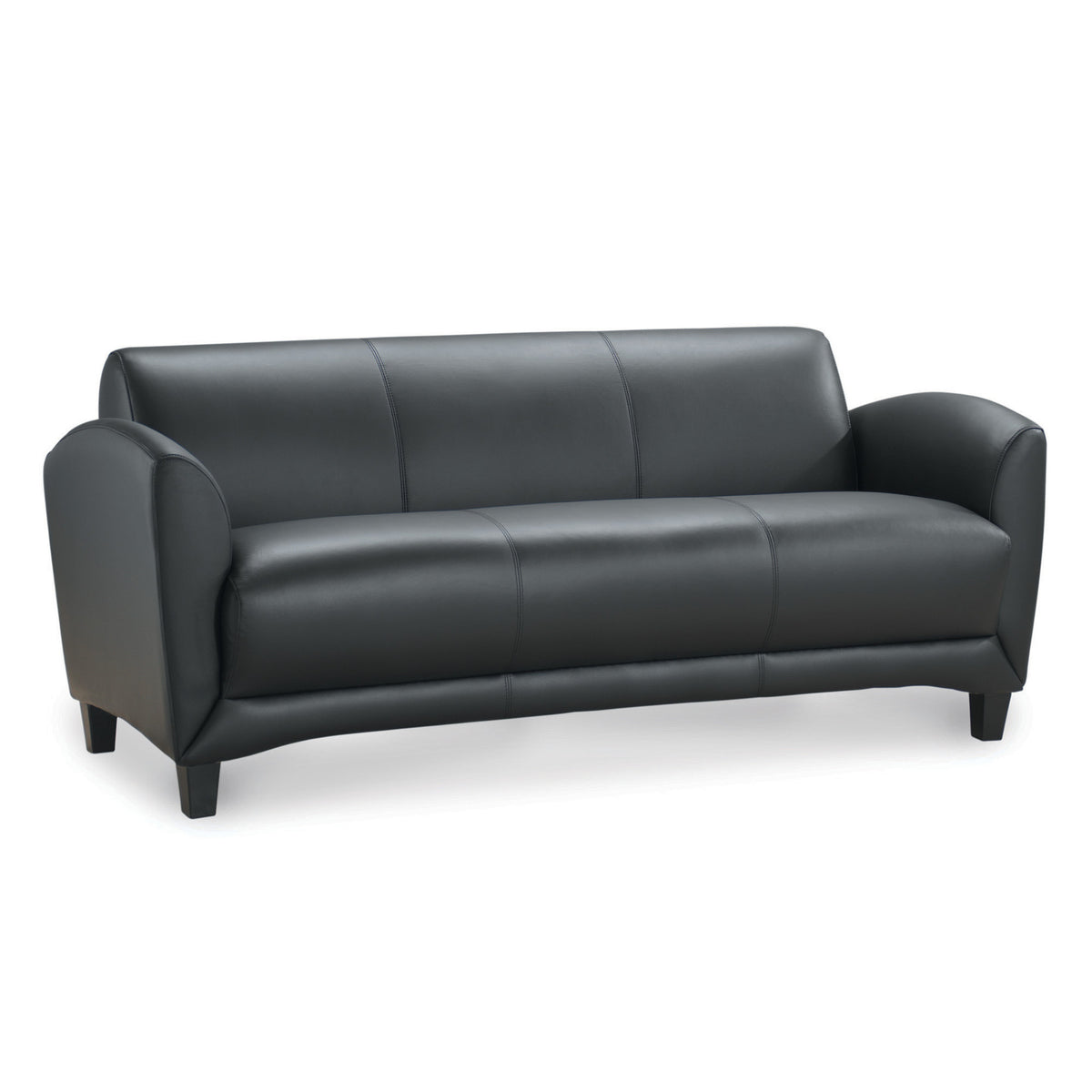 OSRL3023L - Manhattan Leather Sofa with Wood Legs by Office Source