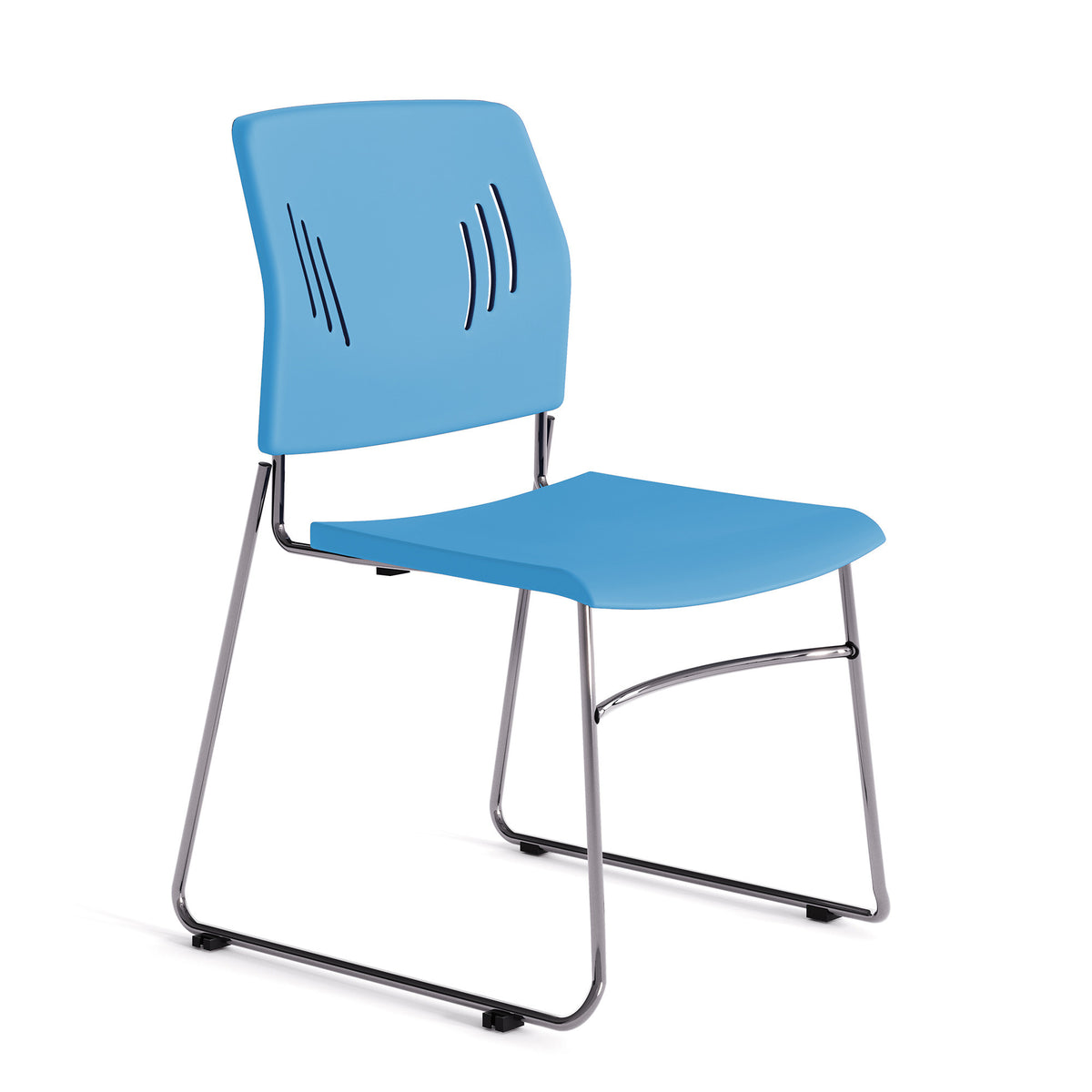 OSSN6015 - OfficeSource Stacked Armless Stackable Side Chair w/ Chrome Frame