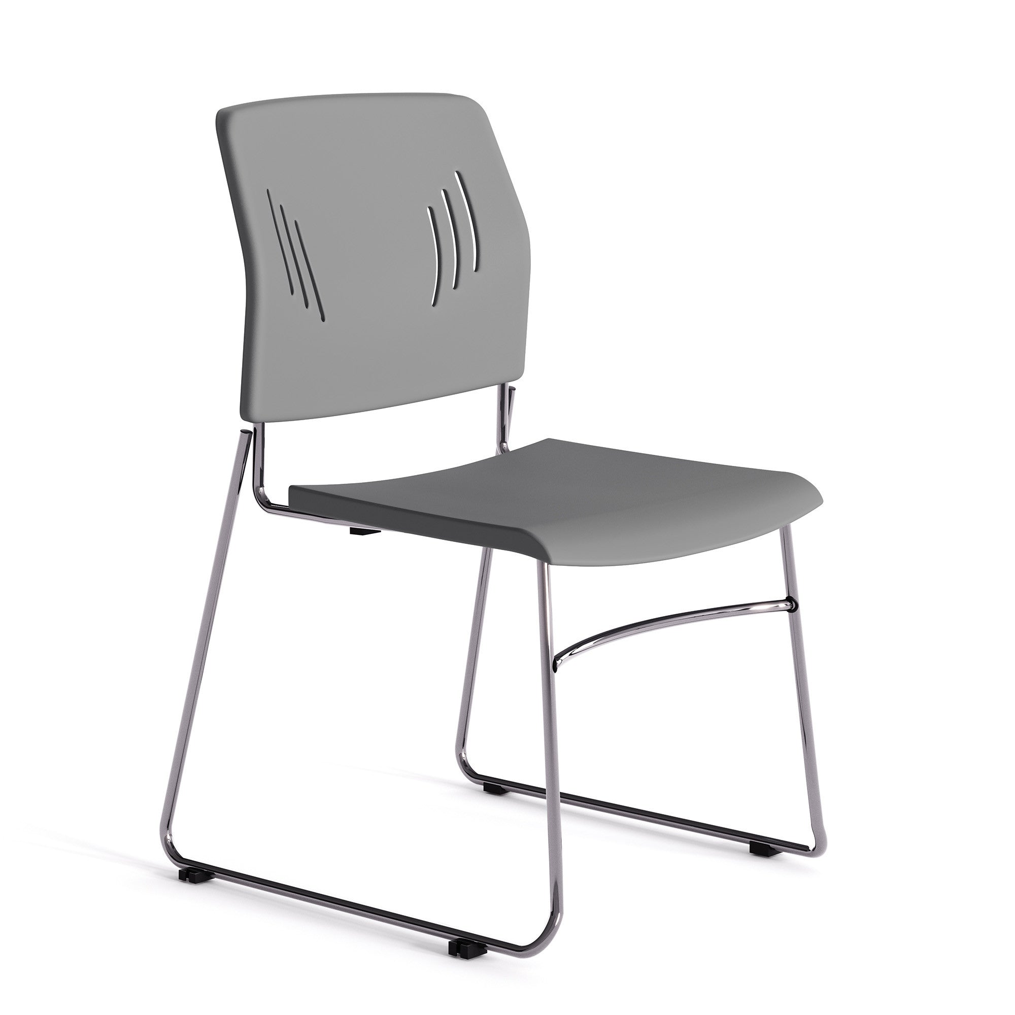 OSSN6015 - OfficeSource Stacked Armless Stackable Side Chair w/ Chrome Frame