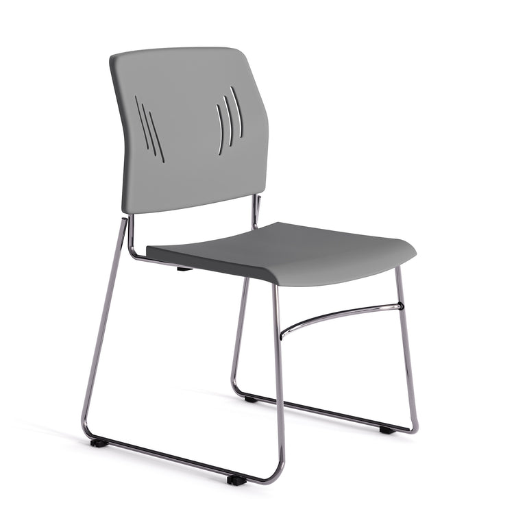 OSSN6015 - OfficeSource Stacked Armless Stackable Side Chair w/ Chrome Frame