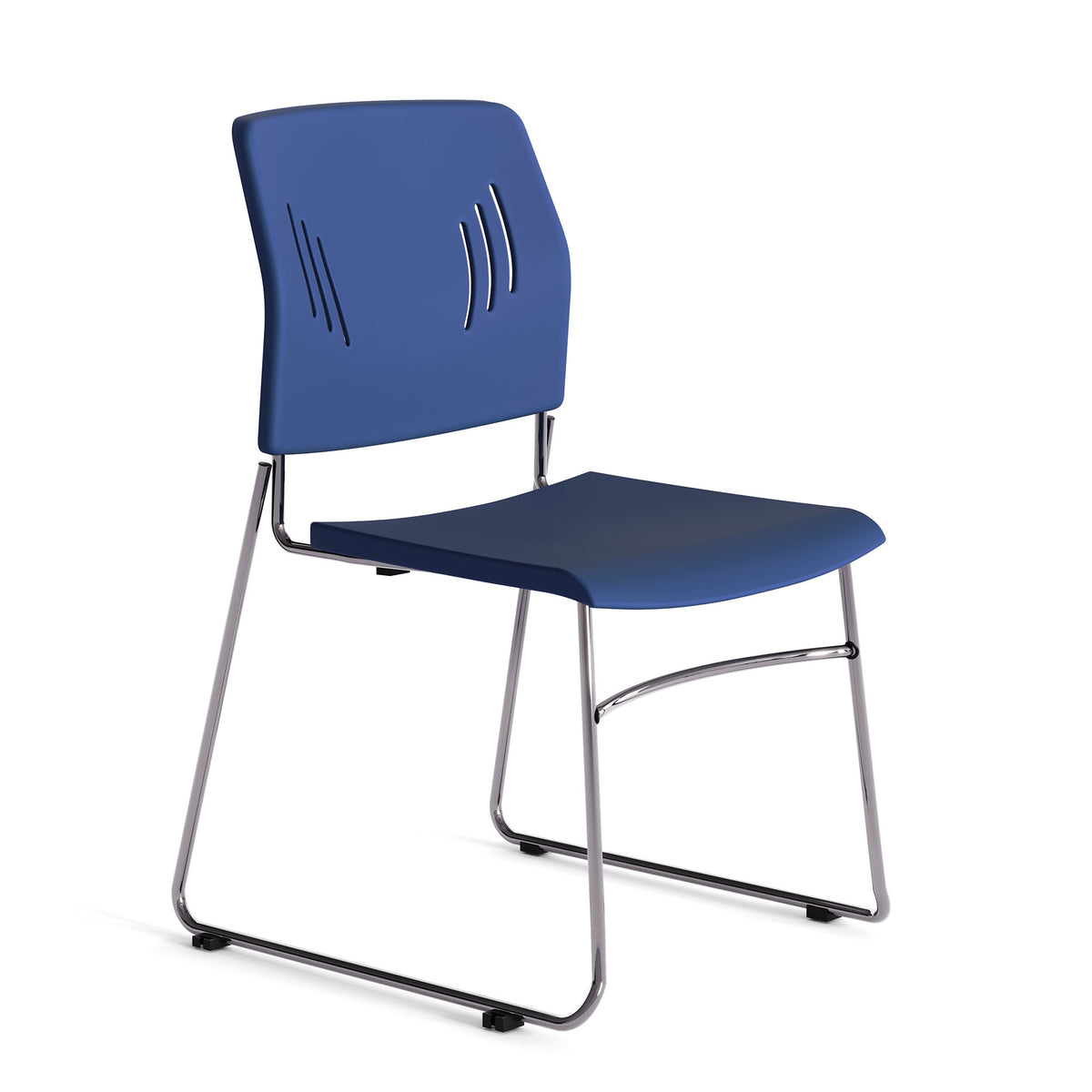 OSSN6015 - OfficeSource Stacked Armless Stackable Side Chair w/ Chrome Frame