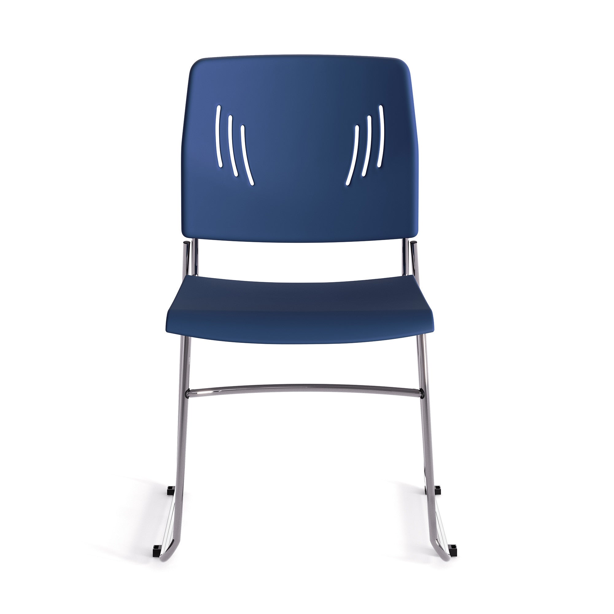 OSSN6015 - OfficeSource Stacked Armless Stackable Side Chair w/ Chrome Frame